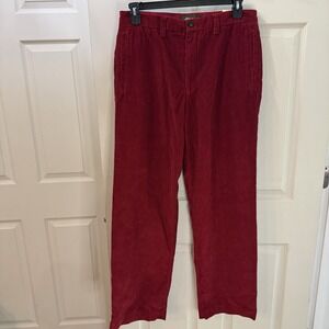 NEW Eddie Bauer Pants 34 X 32 Mens Rust Corduroy Flat Front Ruston Fit Relaxed